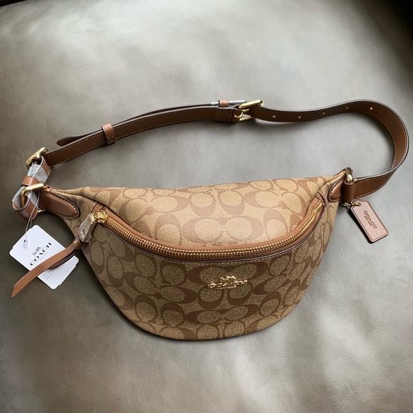 NWT COACH Belt Bag In Signature Canvas - Picture 2 of 7